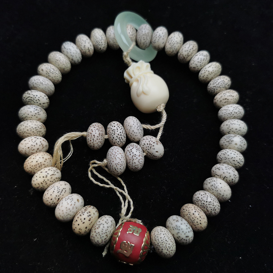 批发星月菩提36颗手持佛珠念珠 干磨高密顺白海南星月菩提子男女