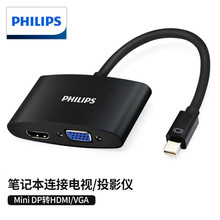 飞利浦Mini DP转HDMI/VGA转换器 适用苹果笔记本电脑接电视投影仪