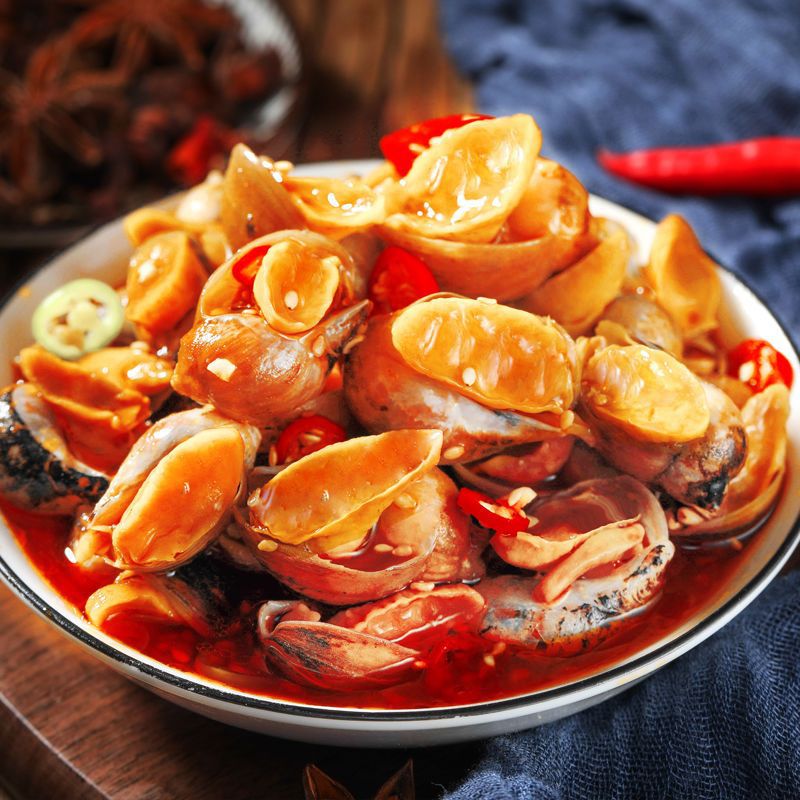 老婆脚香辣鲍螺肉麻辣香螺鲍鱼螺小海鲜熟食即大个大号海螺猫眼螺