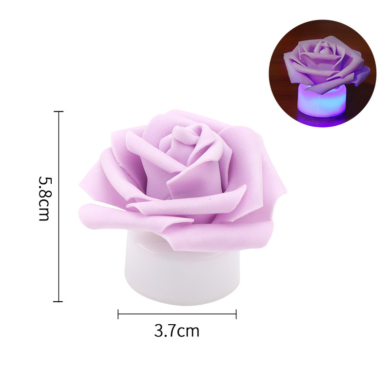 Proposal Props Artificial Rose Room Layout LED Candle Light Romantic Rose Small Night Lamp Wholesale