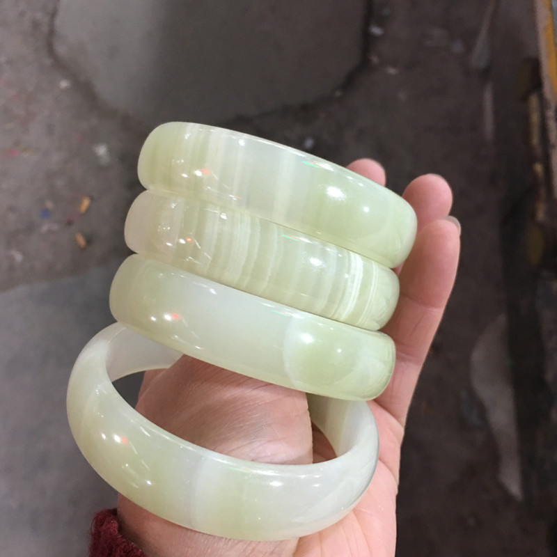 玉器玉石手镯阿富汗玉青花纹缠丝玉手镯中宽手镯金丝玉手镯玉手镯