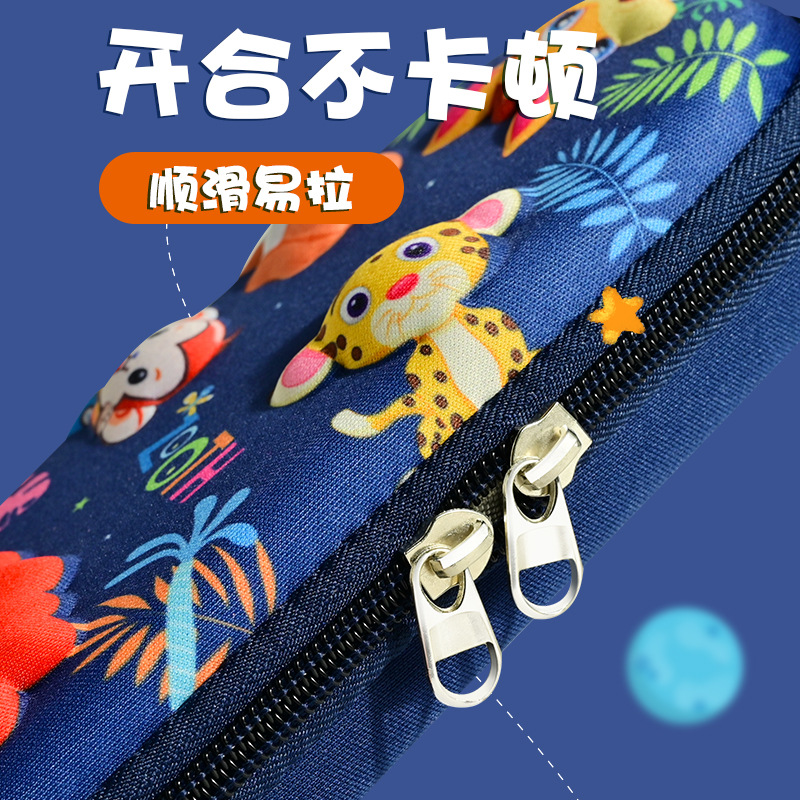 Foreign Trade Wholesale Stationery Box 3deva Cloth Cover Three-Dimensional Pencil Case Girl Cartoon Pattern Boy Pupils' Pencil Box