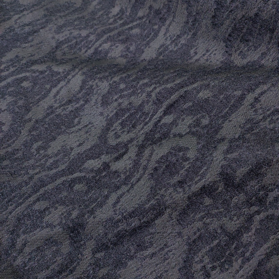 暗纹青黑色色织仿羊毛豹纹羽毛纱提花布高档男女西装外套手包面料