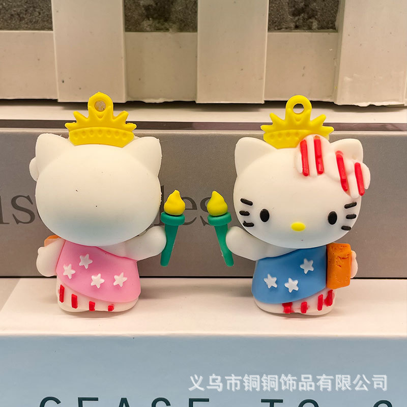 Creative Cartoon Hello Kitty Keychain Pendant Crossdressing Hello Kitty Football Baby Blind Box Gift Bag Car Accessories