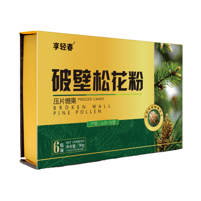 享轻春破壁松花粉压片糖果30片/瓶/30片×6瓶/盒