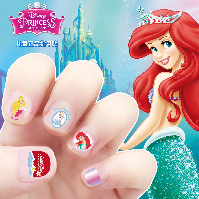 Disney Children's Nail Stickers Frozen Princess Elsa Snowyprincess Waterproof Manicure Stickers