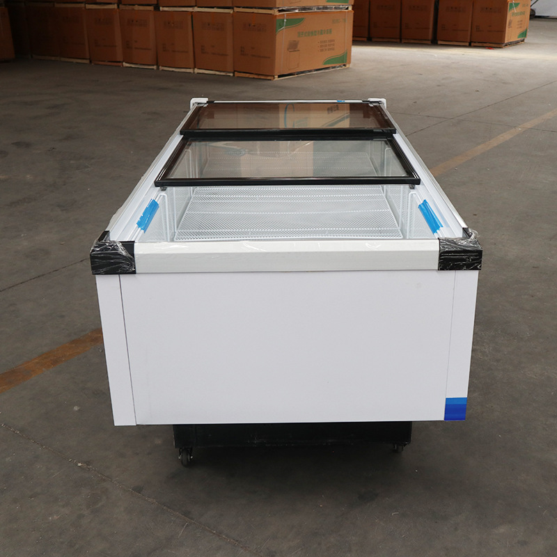 超市平面冷冻展示岛柜 食品冷藏保鲜岛柜 蔬菜肉类海鲜冷藏保鲜柜