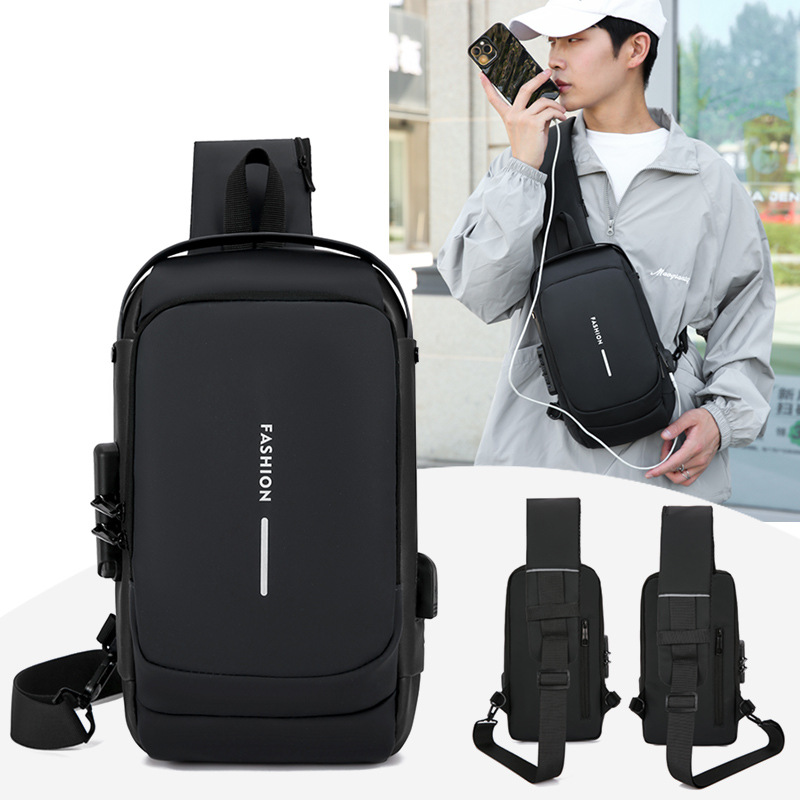 Cross-Border Chest Bag Men's Business Shoulder Crossbody Men's Backpack Anti-Theft Messenger Bag Large Capacity Sports Motorcycle Bag