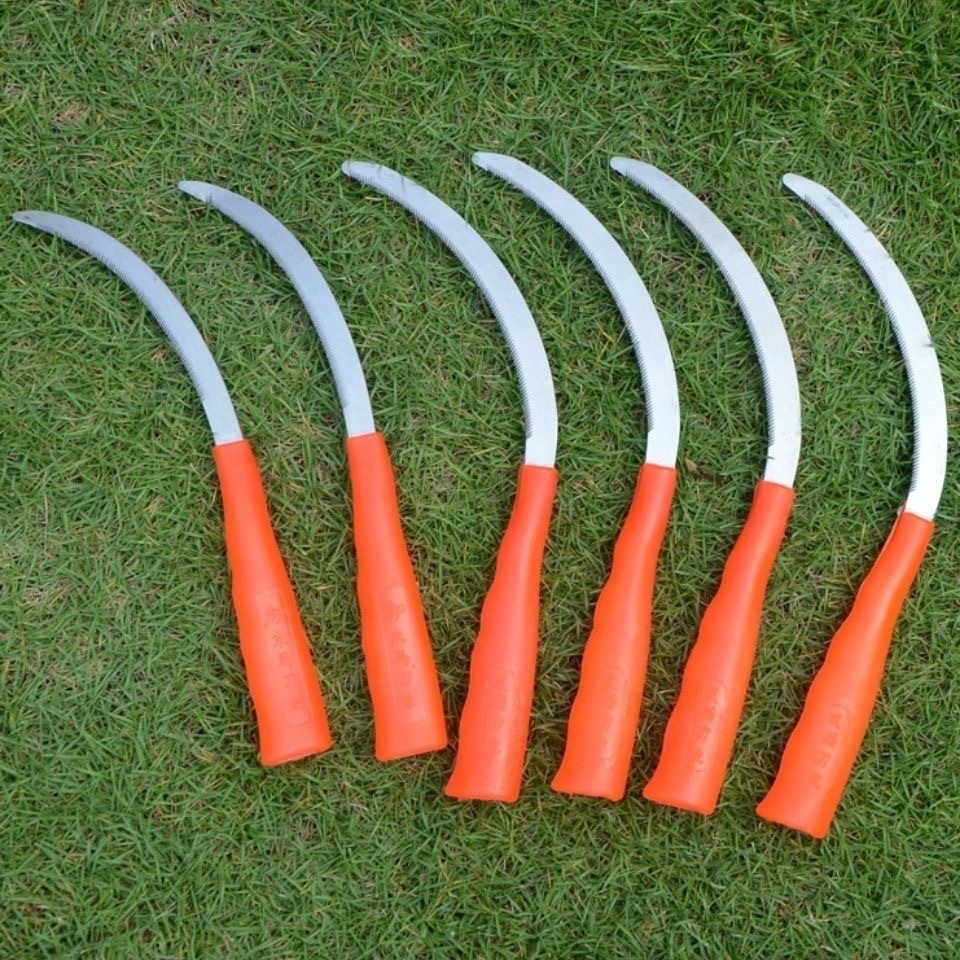 锯齿农用小镰刀全钢割草刀收稻谷子小齿锯镰刀不锈钢刀韭菜刀割菜