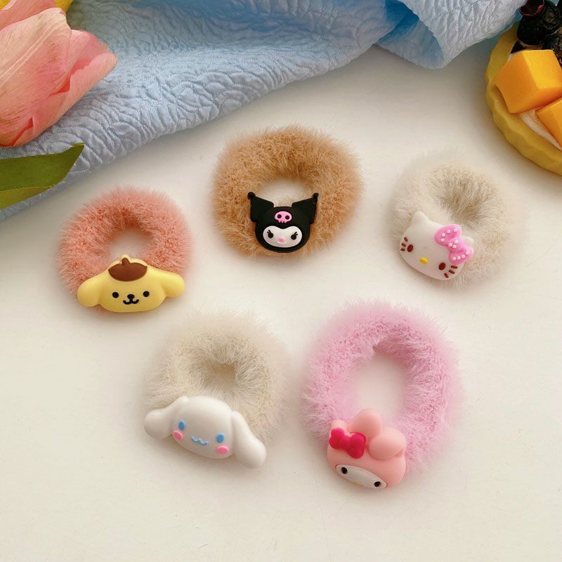 Super Cute Autumn and Winter Furry Hair Band Melody Hair Rope Girl Heart Student Rubber Band Melody Headdress Hair Rope