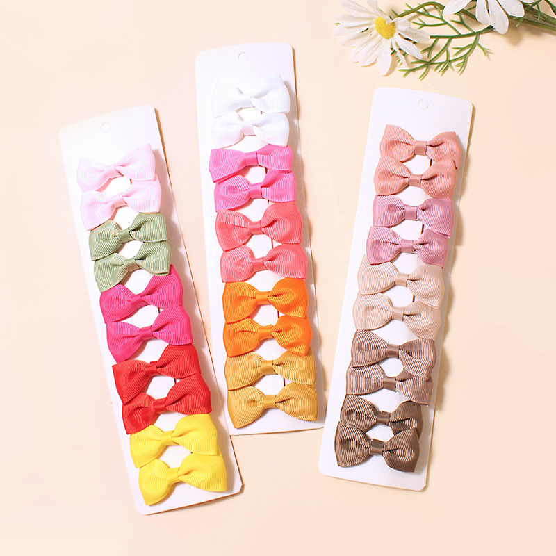 New All-Match Hot Cross-Border Foreign Trade Handmade Children's Dovetail Bow Single Knot Rib Ribbon Barrettes