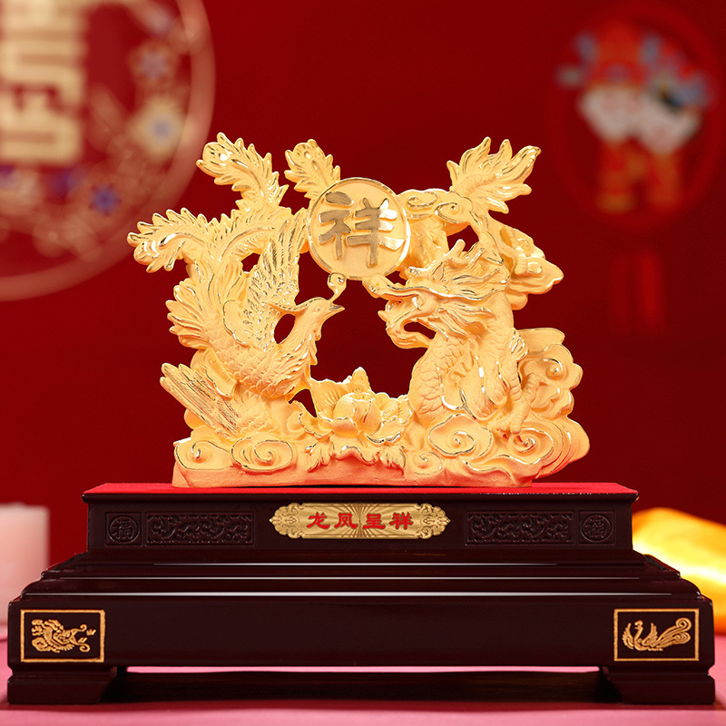 龙凤呈祥绒沙金结婚礼物摆件工艺品婚庆新婚礼品送朋友闺蜜-阿里巴巴