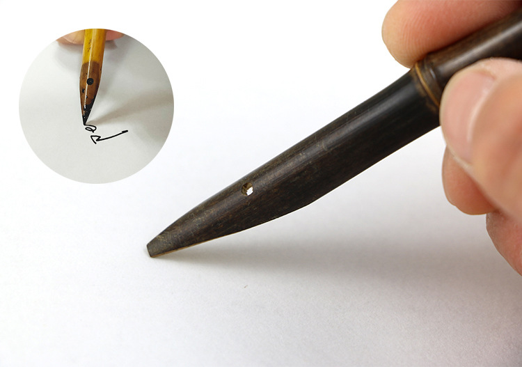 竹子蘸水笔钢笔 藏文艺术字绘画钢笔左斜右斜平头蘸水钢笔dip pen