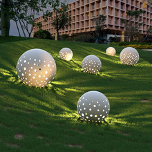 跨境户外防水球形雕塑草坪灯镂空圆球园林景区装饰灯庭院灯景观灯