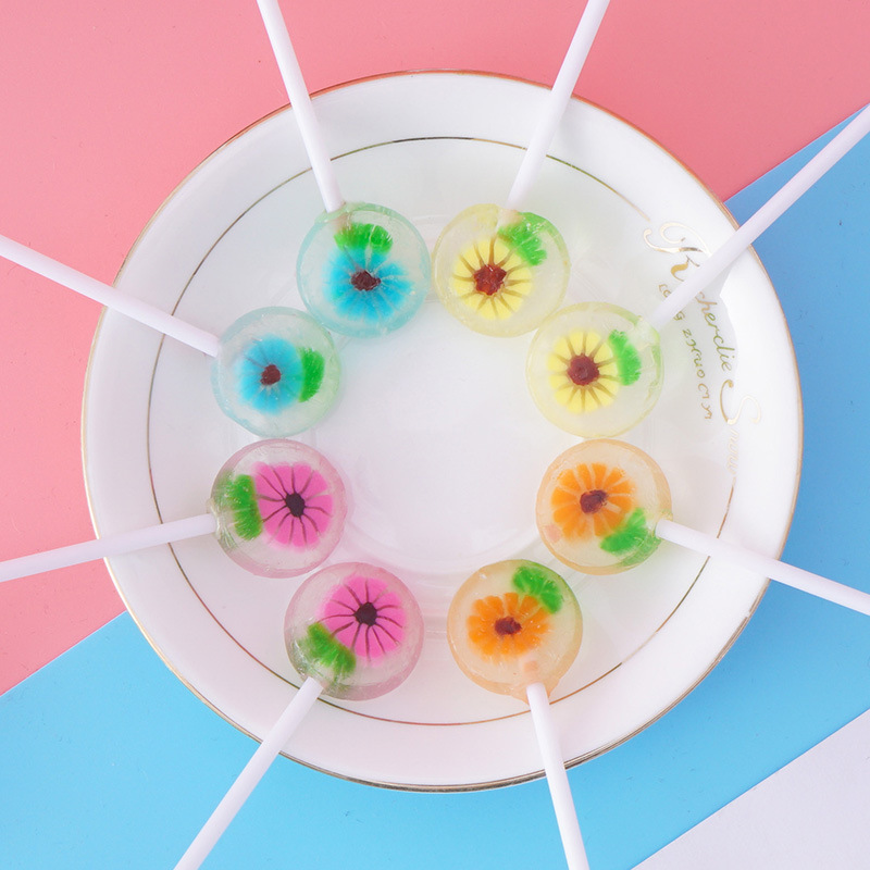 爱伊佳水果切片棒棒糖散装可爱创意儿童节日礼物网红高颜值小糖果