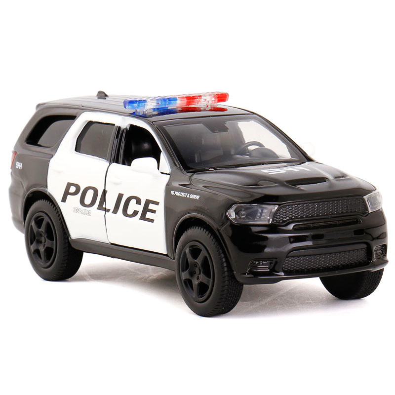 [盒装]jkm1:36道奇杜兰戈警车合金车模型开门回力汽车8651921p-bt