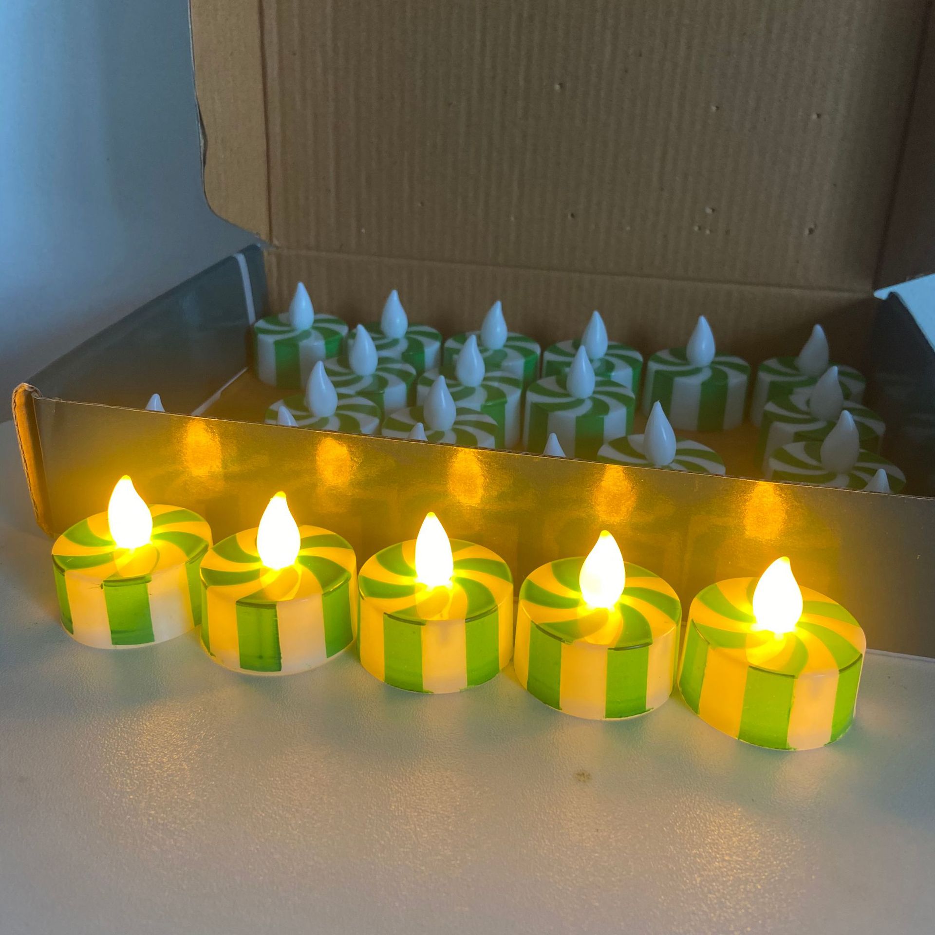 Cross-Border Christmas LED Electronic Candle Colorful Candy Tealight Colorful Lights Holiday Decoration Ambience Light Wedding Candl