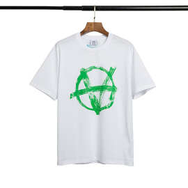 欧美潮牌vetements反战系列涂鸦印花夏季男女纯棉宽松短袖t恤时尚