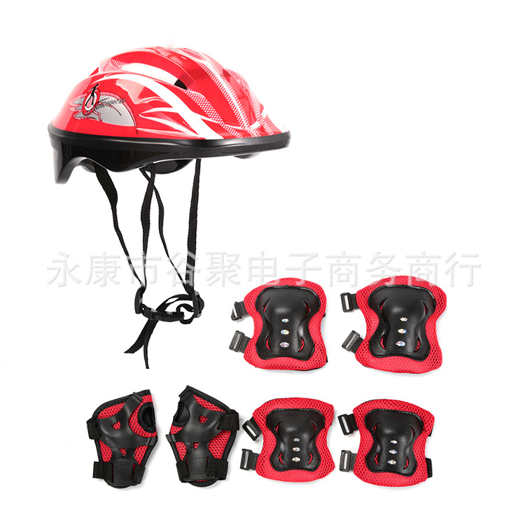 Factory Direct Supply Children's Knee Pad Roller Skating Protective Gear Equipment Full Set Skateboard the Skating Shoes Balance Car Bicycle Helmet