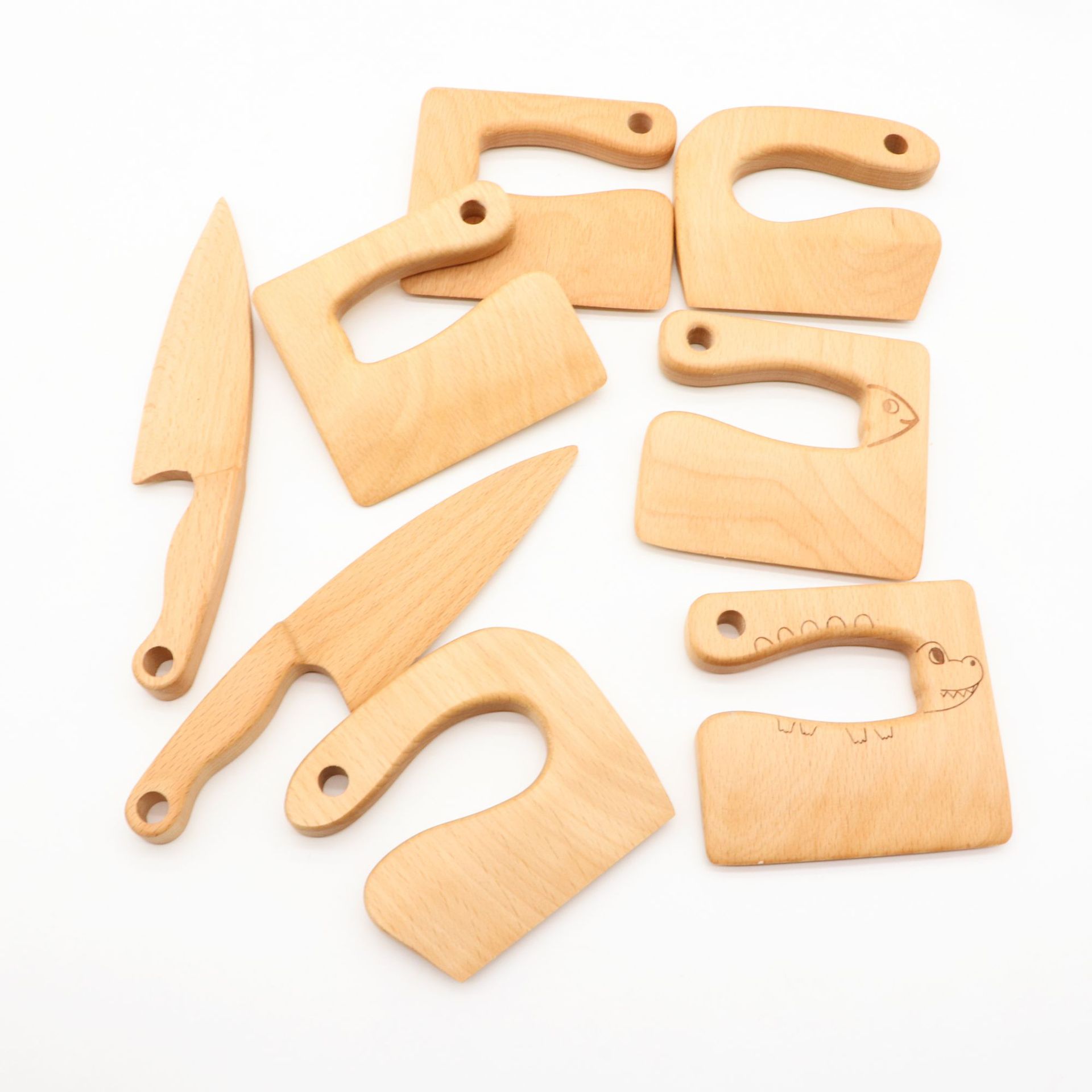 儿童厨房工具木质刀具榉木玩具水果木刀切割蔬菜厨房玩具水果刀