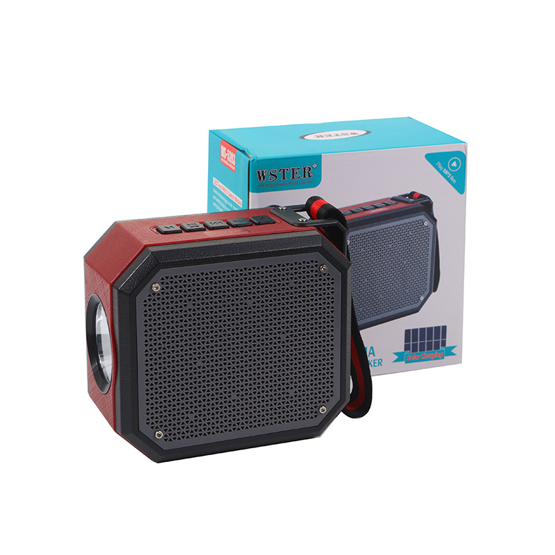 Outdoor Sports Portable FM Radio Subwoofer Bluetooth Audio Solar Flashlight Bluetooth Wireless Speaker