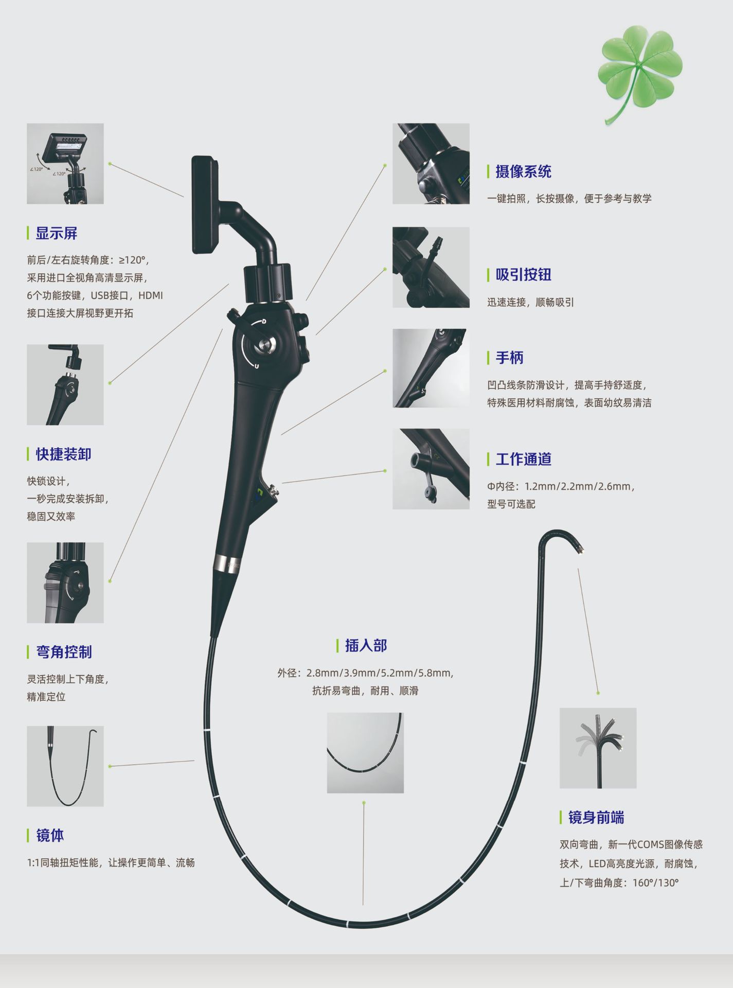 纤维支气管镜可视软性喉镜气管插管镜麻醉视频喉镜