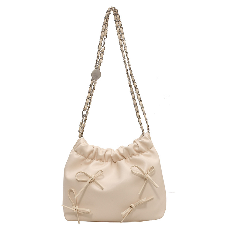 French Niche Pleated Design Small Handbags Female 2023 New Summer Simplicity Bucket Bag Fashion Messenger Bag