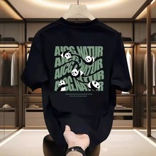 严选可爱国宝熊猫2024夏季短袖T恤新款潮牌潮流穿搭百搭时尚男士