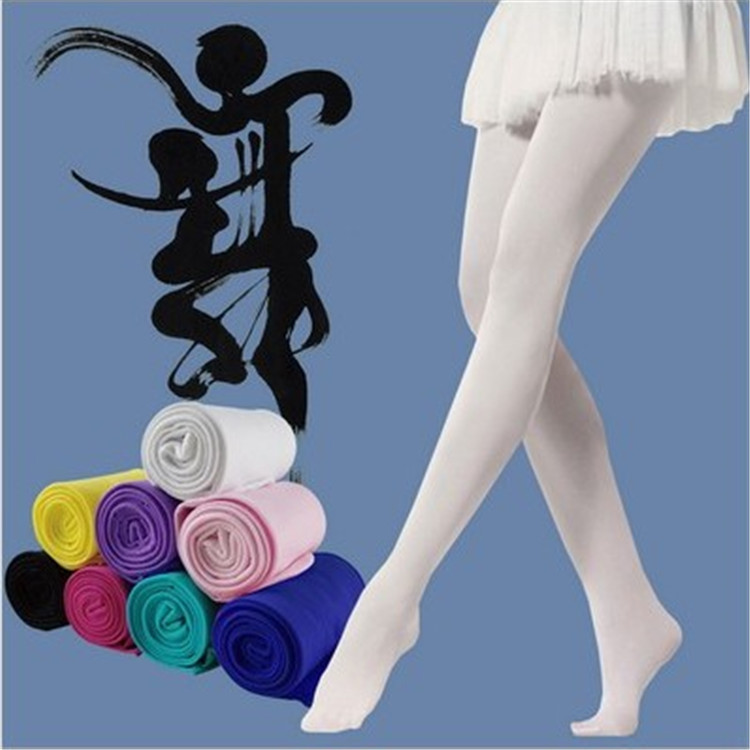 Factory Wholesale Spring and Summer Thin 80D Velvet Children's Dance Socks Girls Ballet Ballet Socks White Pantyhose