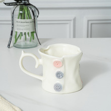 a button  hand drawn porcelain dinnerware, for coffe shop