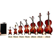 2024亚马逊新Tiny Violin with Sound迷你乐器手工小提琴模型摆件