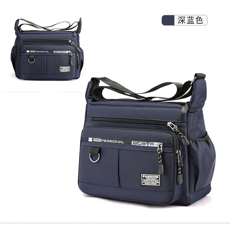 Shoulder Bag Men's Messenger Bag Fashion Large Capacity Multi-Pocket Waterproof Oxford Cloth Casual Bag