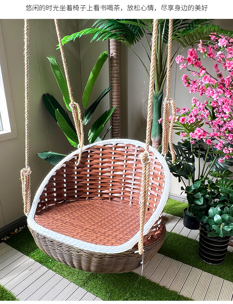 户外秋千庭院室内休闲吊篮家用民宿样板房阳光房单人吊床酒店摇篮