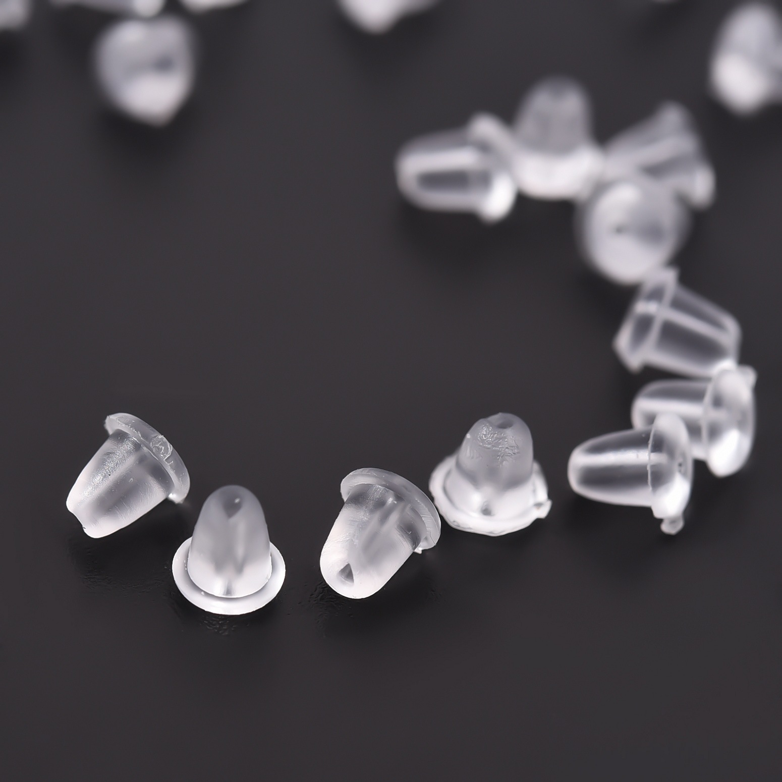 亚马逊新品4x4mm透明塑料盒装耳堵diy耳钉耳环耳塞饰品配件批发