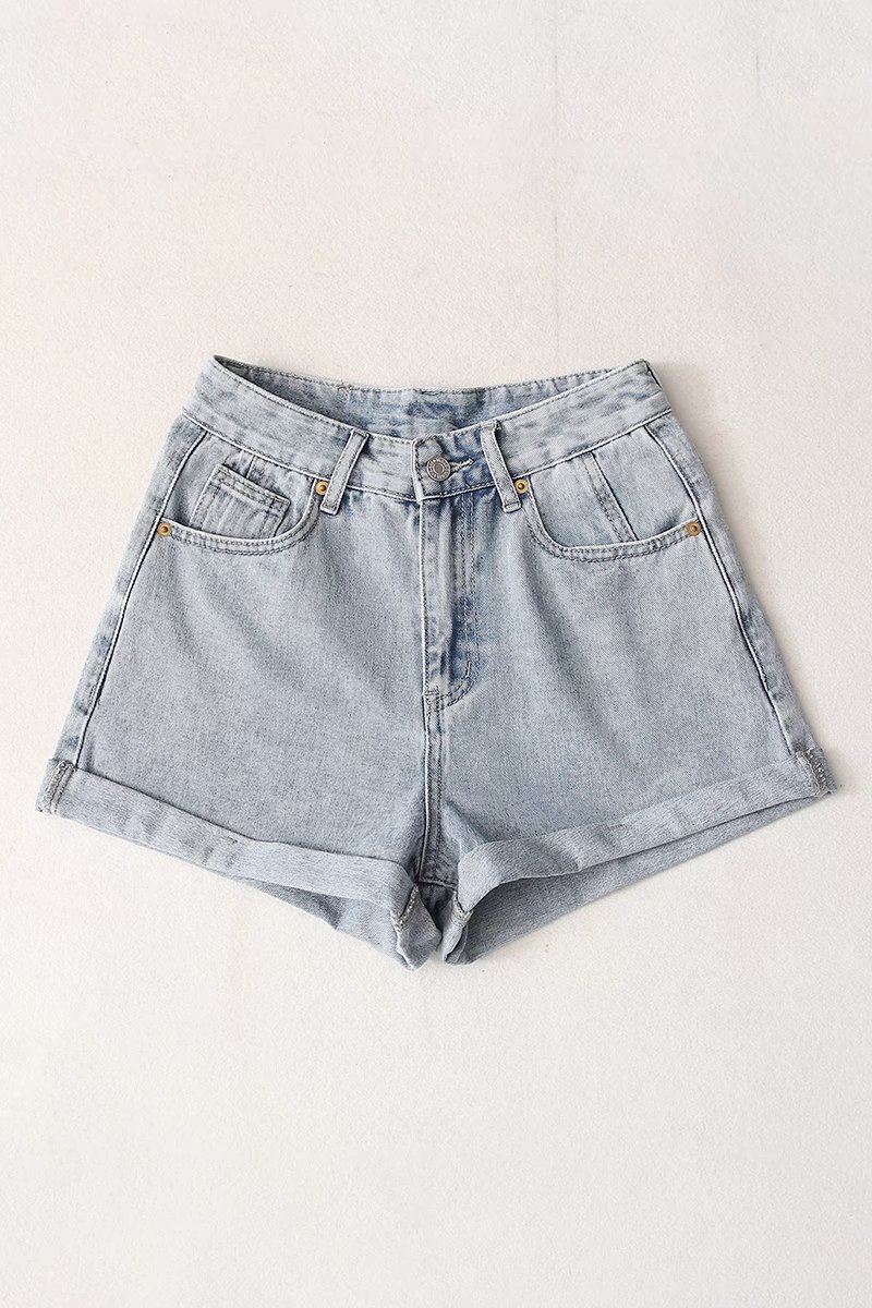简单牛仔短裤图片