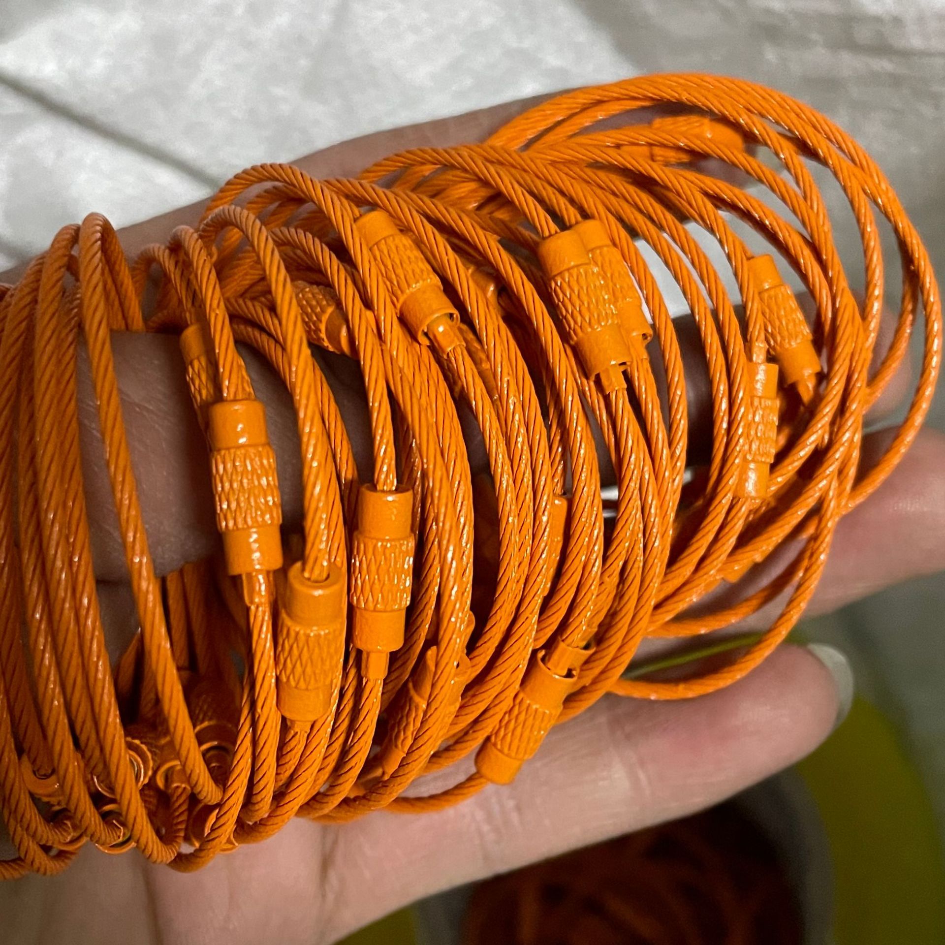 5x15cm烤漆钢丝圈 创意礼品钥匙扣 饰品钢丝挂件