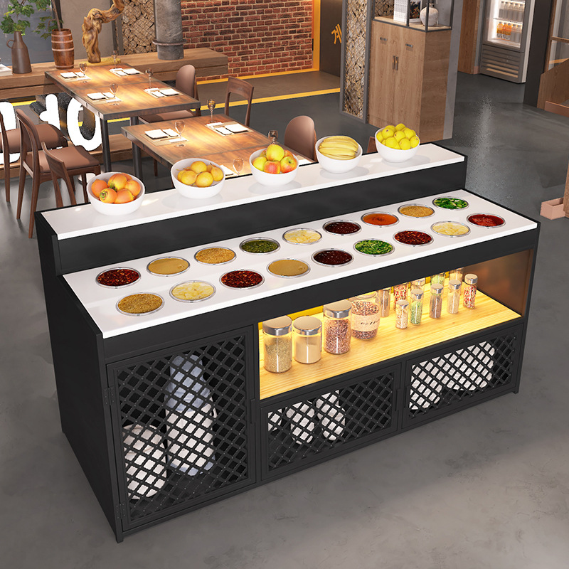 火锅店自助调料台小料台餐厅饭店水果展示台做商用烤肉调味台