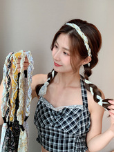 韩国复古法式水钻编发珍珠碎花飘带绑带女2023年新款发绳发卡头饰