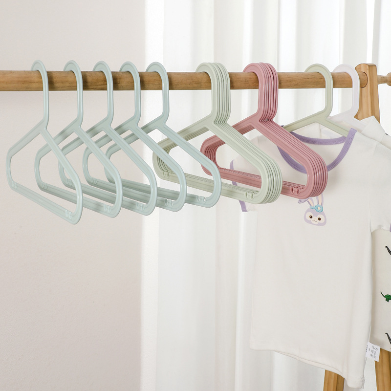 baby baby plastic small clothes hanger children clothes hanger seamless children clothes drying rack household multi-functional