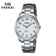 MIKE 米可休闲手表 数字钢带表情侣手表 老人表防水手表 石英手表