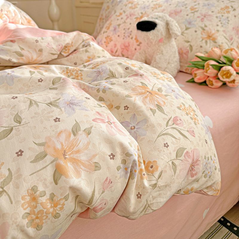 纯棉四件套全棉床上用品2026新款清新碎花被套宿舍床单三件套四季