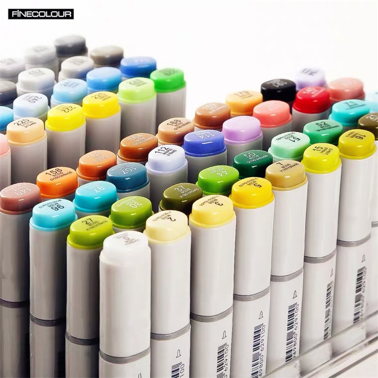 法卡勒马克笔一代油性套装60色塑料盒装学生绘画服装设计色彩用笔