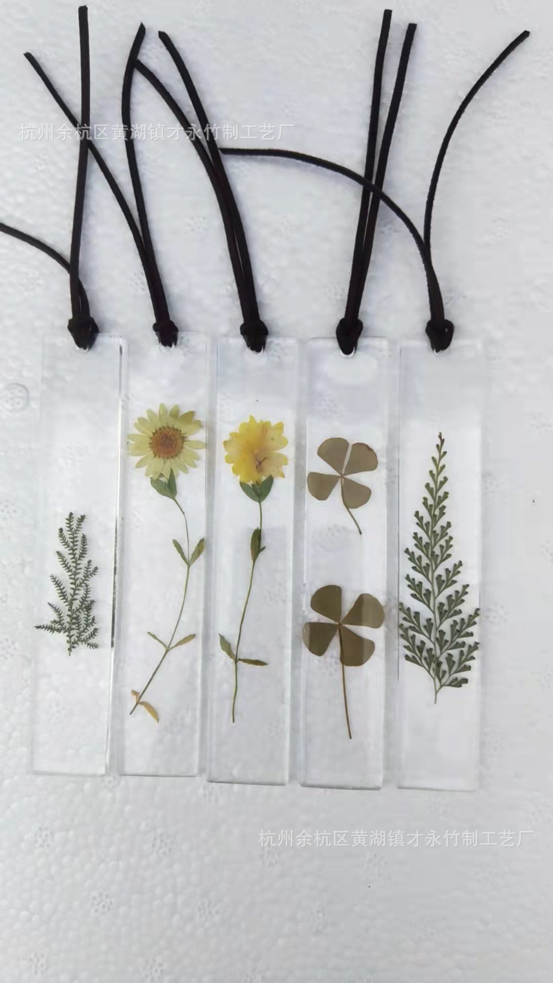 真花书签,押花书签,竹片干花书签,植物标夲书签