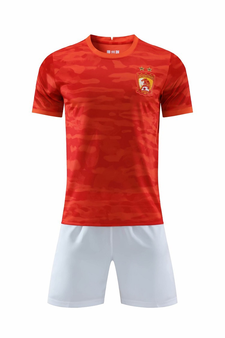 2021赛季恒大主场红色定制足球服运动套装成人儿童比赛训练队服