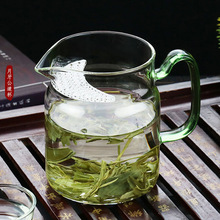 高硼硅玻璃月牙过滤一体公道杯尖嘴分茶器功夫玻璃彩把茶海匀茶碗