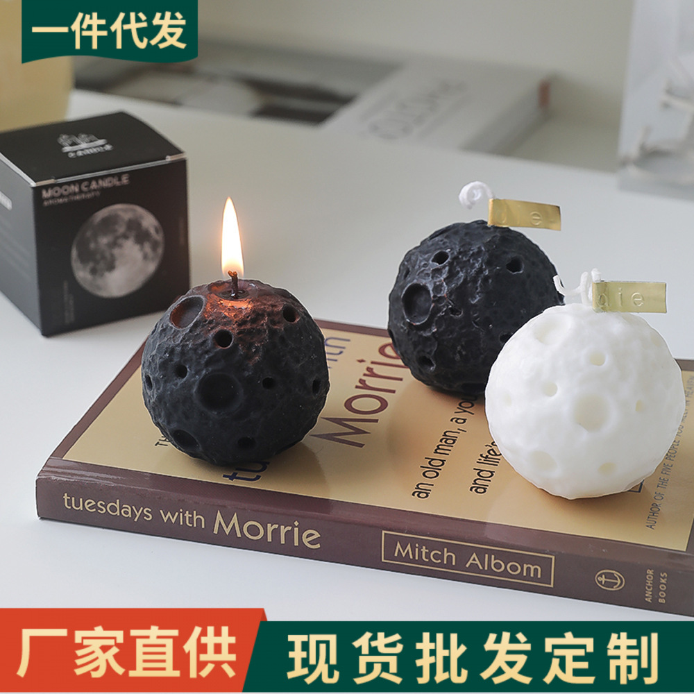 Moon Aromatherapy Candle Wholesale Mid-Autumn Festival Creative Gift Candle Black Shape Fragrance Candle