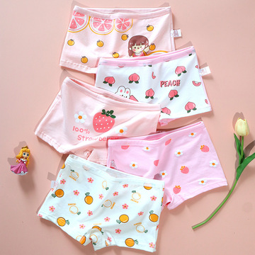 儿童内裤女裤女童小学生婴儿四平角裤棉印花透气打底新款童装秋冬