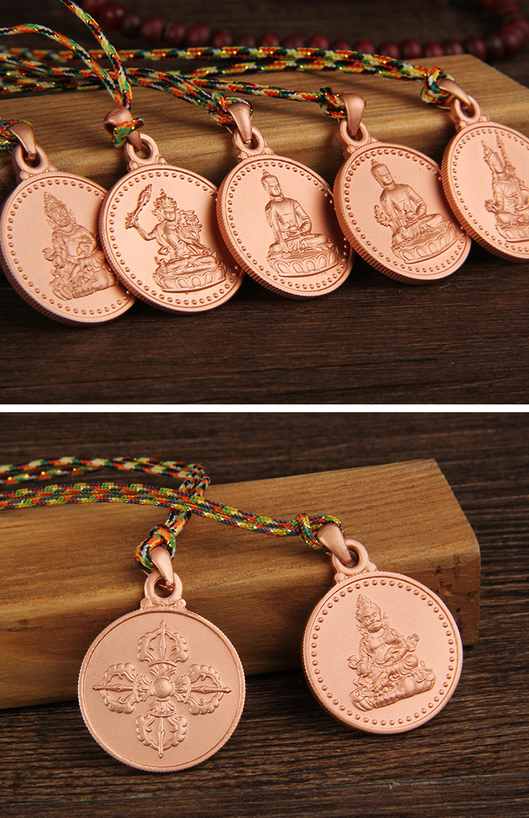 铜佛像吊坠 释迦 莲师 财神 文殊 药师挂坠 护身符