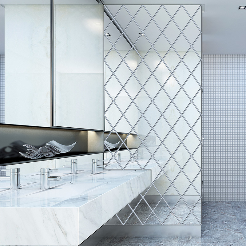 镜子贴墙自粘亚克力3d立体镜面墙贴客厅背景墙墙面装饰墙壁贴纸