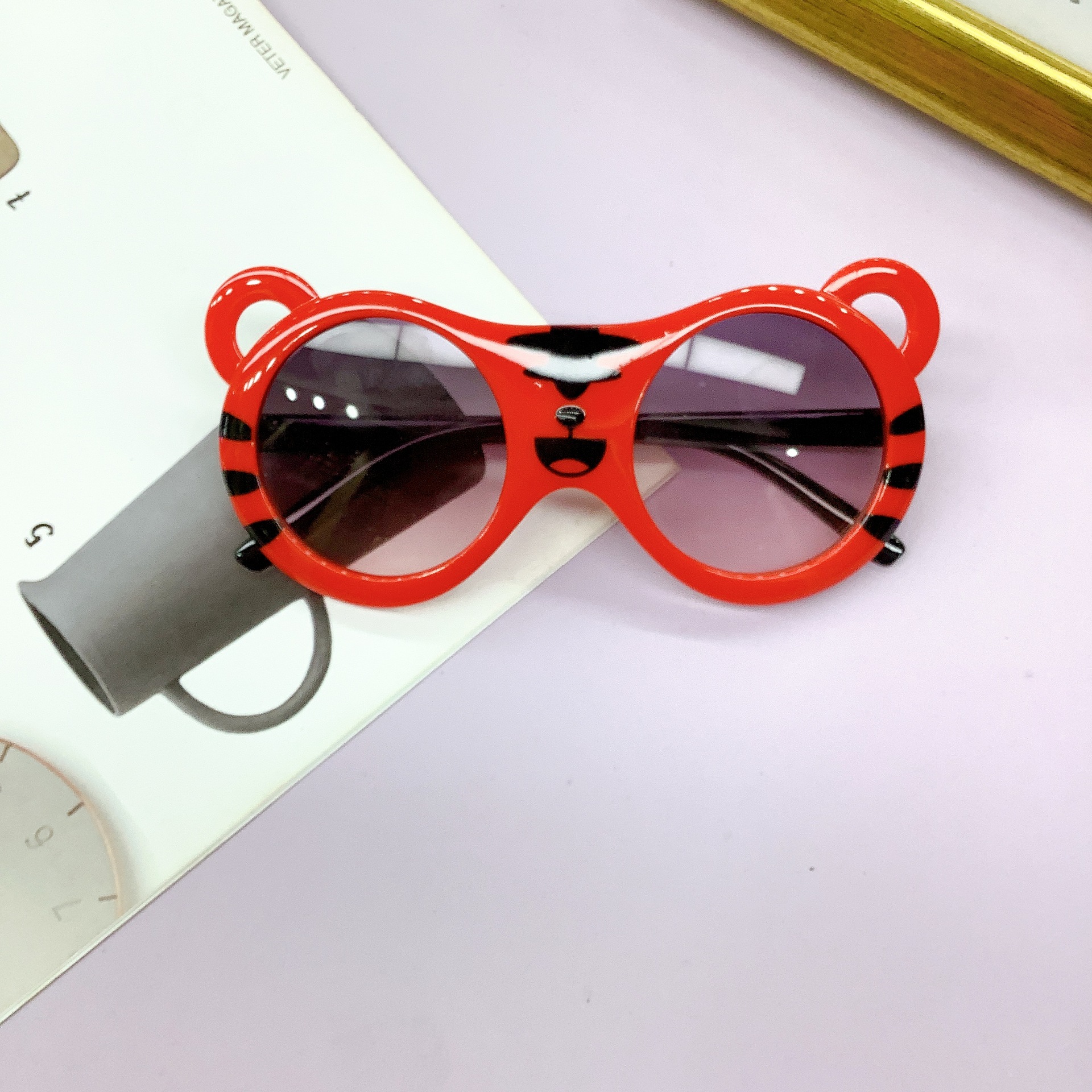 New Fashion Korean Style Kids Sunglasses Cute Cartoon Tiger Glasses Cute Baby Sunglasses Sunglasses Wholesale